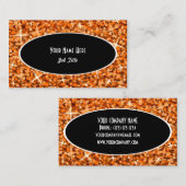 Glitz Orange Black Oval名刺テンプレート 名刺 (正面/裏面)