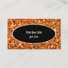 Glitz Orange Black Oval名刺テンプレート 名刺
