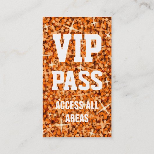 Glitz Orange 'VIP PASS'ビジネスカード 名刺 (正面)