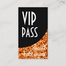 Glitz Orange 'VIP Pass'ブラックカーブ名刺 名刺