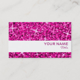 Glitz Pinkホワイトストライプ名刺テンプレート 名刺