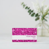 Glitz Pinkホワイトストライプ名刺テンプレート 名刺 (スタンド正面)