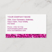 Glitz Pinkホワイトストライプ名刺テンプレート 名刺 (裏面)