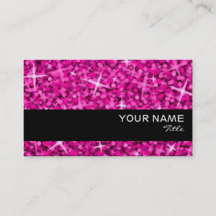 Glitz Pink Blackの名刺テンストライププレート 名刺