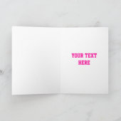Glitz Pink 'Good Luck' 'Your Text'カード垂直 カード (内部)