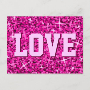Glitz Pink 'LOVE'ポストカード ポストカード