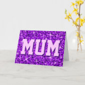 Glitz Pink 'MUM' 'Happy Mother's Day'カード カード (黄色い花)