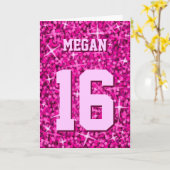 Glitz Pink 'Name and Age' 'ハッピーバースデー'カード カード (黄色い花)