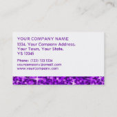 Glitz Purpleホワイトストライプ名刺テンプレート 名刺 (裏面)