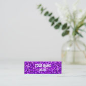 Glitz Purple名刺テンプレートの詳細 スキニー名刺 (スタンド正面)