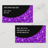 Glitz Purple Black Curveビジネスカードテンプレート 名刺 (正面/裏面)