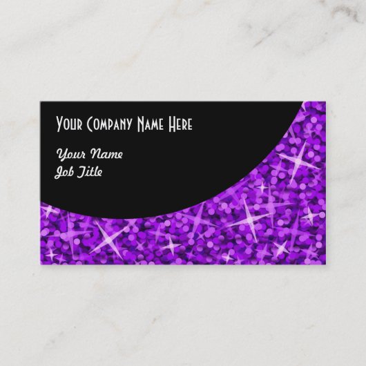 Glitz Purple Black Curveビジネスカードテンプレート 名刺 (正面)
