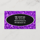 Glitz Purple Black Oval名刺テンプレート 名刺 (裏面)