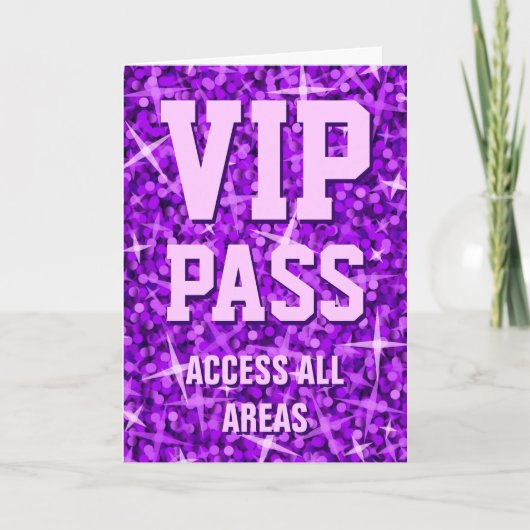 Glitz Purple 'VIP Pass'バレンタインデーのカード シーズンカード (正面)