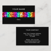 Glitz Rainbow Stripe business card black back 名刺 (正面/裏面)