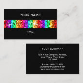 Glitz Rainbow Stripe business card black back 名刺 (正面/裏面)