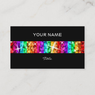 Glitz Rainbow Stripe business card black back 名刺