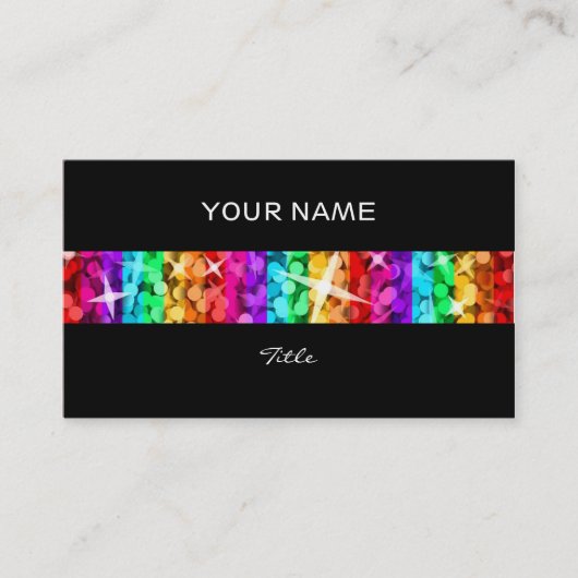 Glitz Rainbow Stripe business card black back 名刺 (正面)