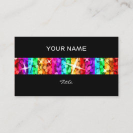 Glitz Rainbow Stripe business card black back 名刺