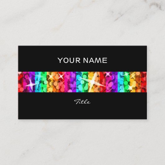Glitz Rainbow Stripe business card black back 名刺 (正面)