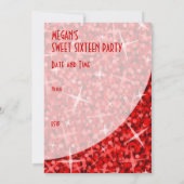 Glitz Red曲線"Sweet 16"招待 招待状 (裏面)