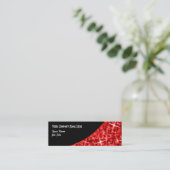 Glitz Red Black Curveビジネスカードスキニー スキニー名刺 (スタンド正面)