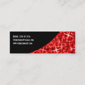 Glitz Red Black Curveビジネスカードスキニー スキニー名刺 (裏面)