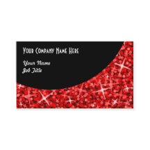 Glitz Red Black Curveビジネスカードテンプレート