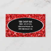 Glitz Red Black Oval名刺テンプレート 名刺 (裏面)