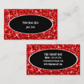 Glitz Red Black Oval名刺テンプレート 名刺 (正面/裏面)