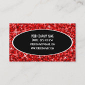 Glitz Red Black Oval名刺テンプレート 名刺 (裏面)