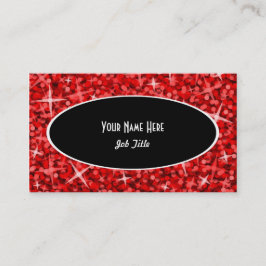 Glitz Red Black Oval名刺テンプレート 名刺