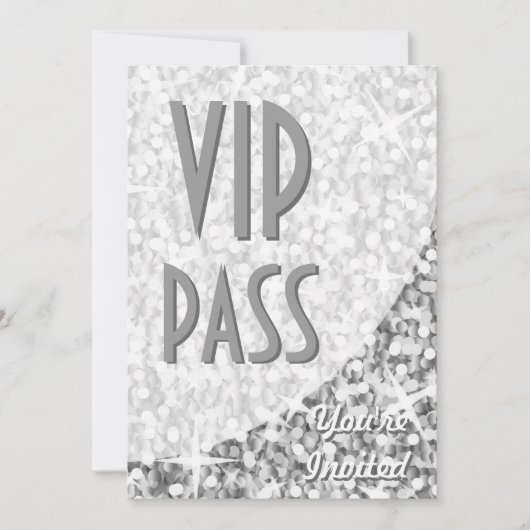 Glitz "Silver"カーブ"VIP Pass"招待 招待状 (正面)