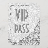 Glitz "Silver"カーブ"VIP Pass"招待 招待状 (正面/裏面)