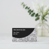 Glitz "Silver"ブラックカーブビジネスカードテンプレート 名刺 (スタンド正面)