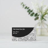 Glitz "Silver"ブラックカーブビジネスカードテンプレート 名刺 (スタンド正面)