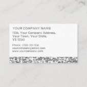 Glitz "Silver"ホワイト·ストライプ·名刺テンプレート 名刺 (裏面)