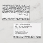 Glitz "Silver"ホワイト·ストライプ·名刺テンプレート 名刺 (正面/裏面)
