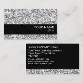 Glitz "Silver"黒の名刺テストライプンプレート 名刺 (正面/裏面)
