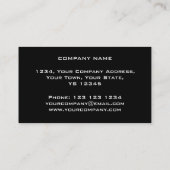 Glitz Tilesホットピンク1黒の長方形 名刺 (裏面)