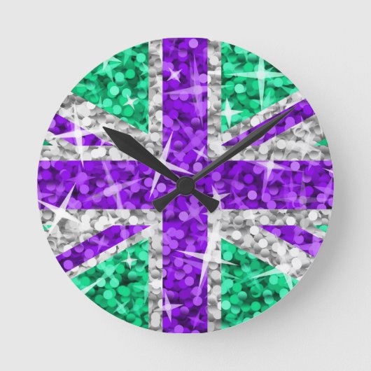 Glitz UKパープルクロック周り ラウンド壁時計 (正面)