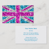 Glitz UKピンクの名刺テンプレート(白) 名刺 (正面/裏面)