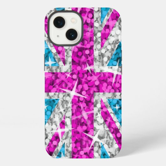 Glitz UKピンク印刷iPhoneケース iPhoneケース (裏面)