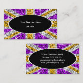 Glitz UK「金ゴールド」ブラック・オーバル・ビジネス・カード 名刺 (正面/裏面)