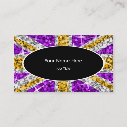 Glitz UK「金ゴールド」ブラック・オーバル・ビジネス・カード 名刺 (正面)