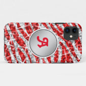 Glitz ZebraレッドモノグラムiPhone "シルバー" Case-Mate iPhoneケース (裏面(横))
