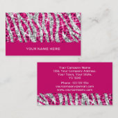 Glitz Zebra Pinkビジネスカードピンク 名刺 (正面/裏面)
