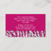 Glitz Zebra Pinkビジネスカードピンク 名刺 (裏面)