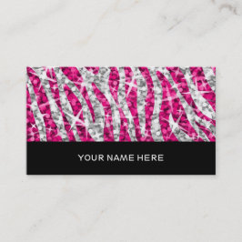 Glitz Zebra Pinkビジネスカードブラック 名刺