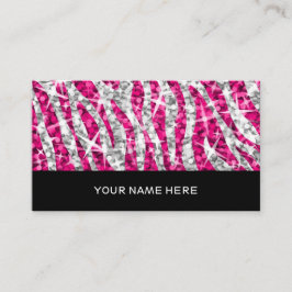 Glitz Zebra Pinkビジネスカードブラック 名刺